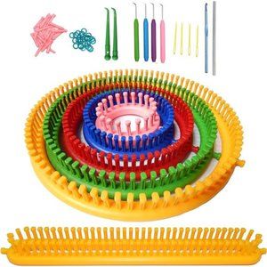 Round Knitting Loom Set Long Knitting Board Weave Loom Craft Yarn Kit DIY Tool
